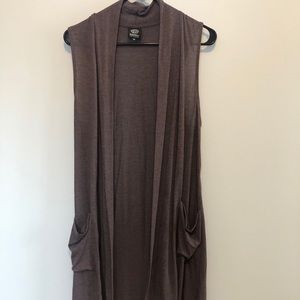 Bobeau long vest with pockets